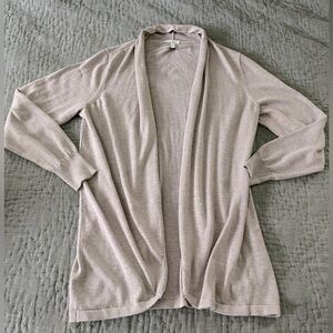 Ella Moss dusty mauve rose pink open cardigan long soft nylon blend large Karla